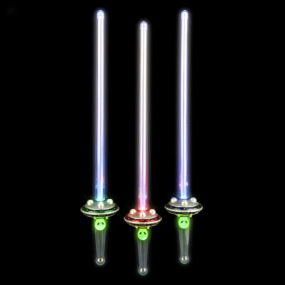 Fiber Optic Light Up LED 12 White UFO Centerpiece, Multi-Color