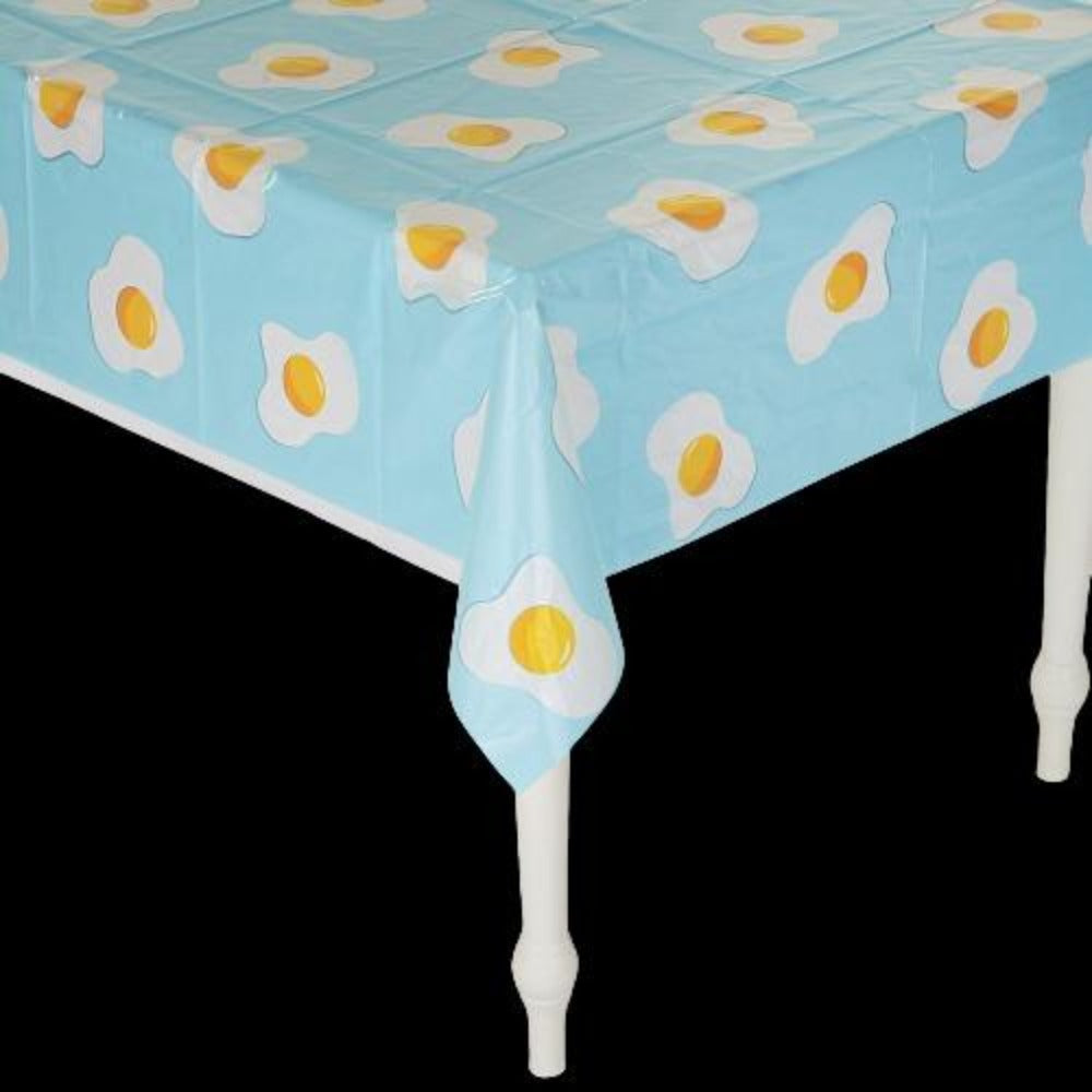 Brunch Party Fried Egg Plastic Tablecloth, Birthday, Party Supplies, 1 Piece