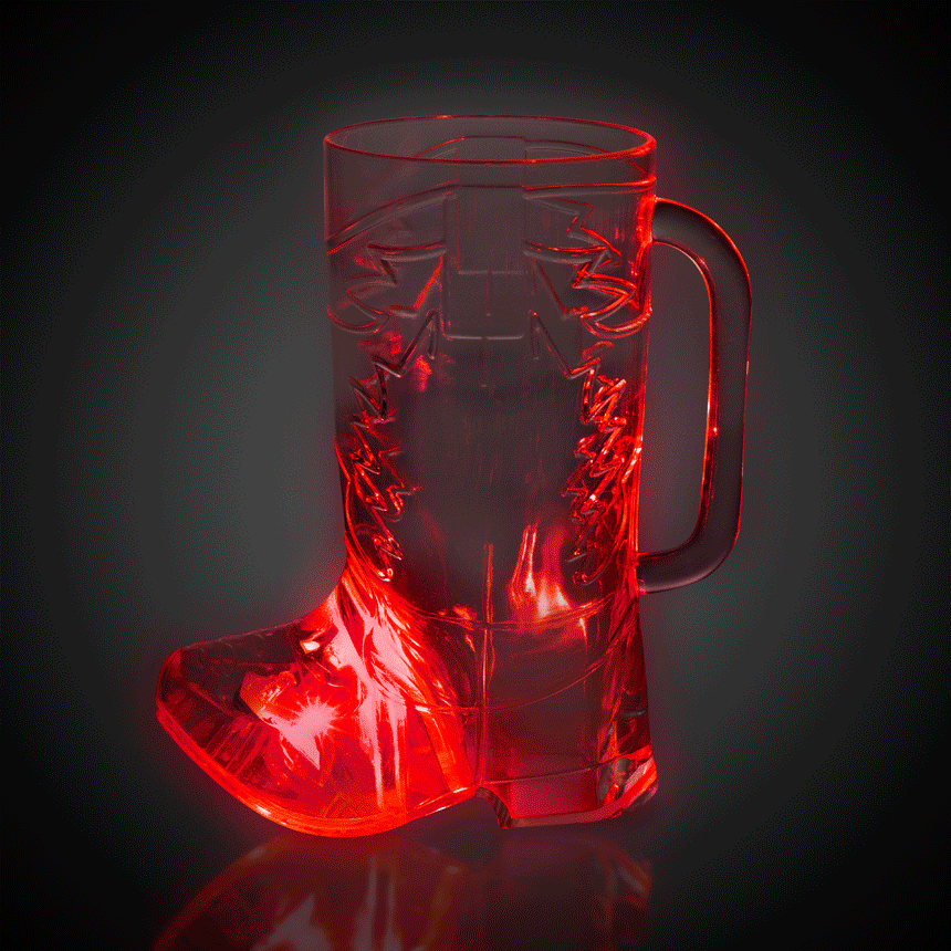 20oz Light-Up Plastic Cowboy Boot Mug
