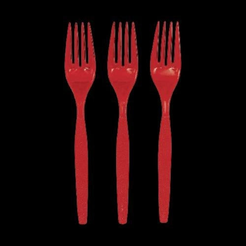 Red Plastic Fork & Spoon Cutlery Set, PartyGlowz.com