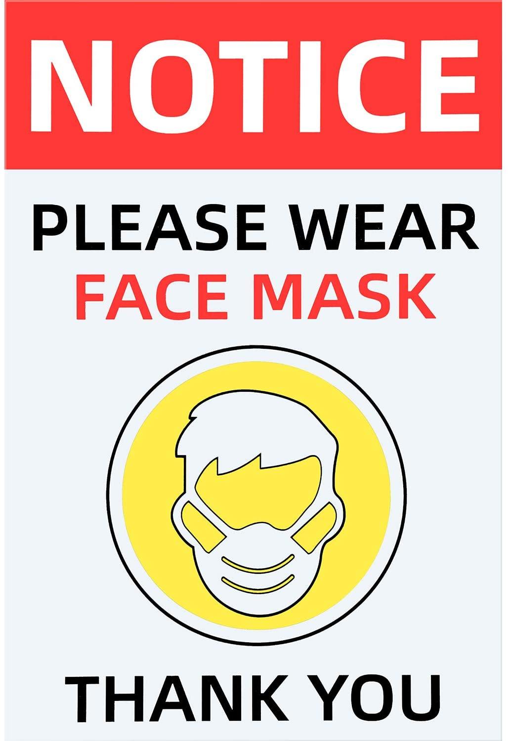 Please Wear Masks Sign Decal Sticker - Pack of 10