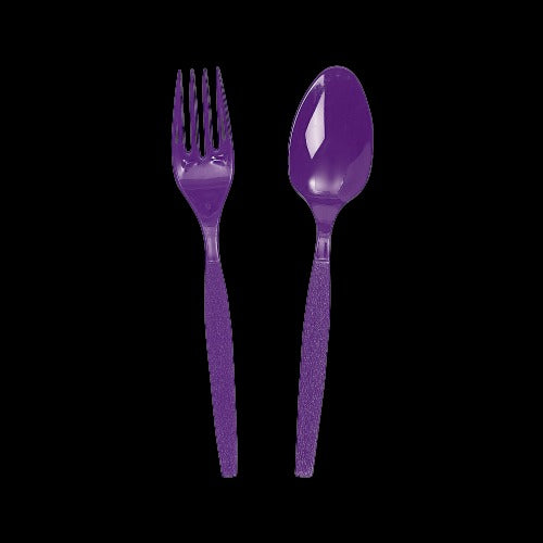 Purple Cutlery Set  Pom Pom Party Shop