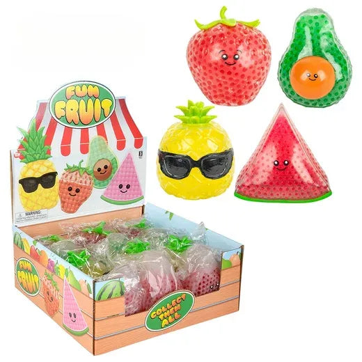 6 Squeezy Bead Fun Fruits