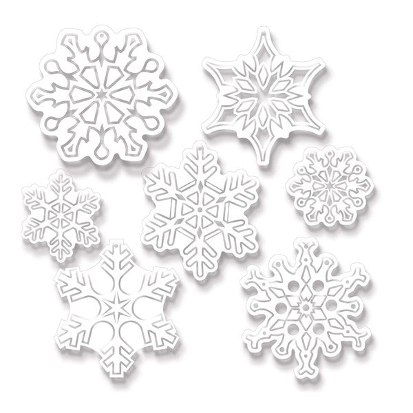 Die-Cut Plastic Snowflakes