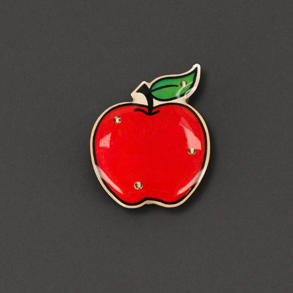 Red Apple Flashing Body Light Lapel Pins