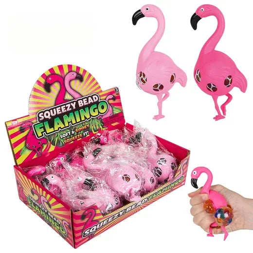 6 Squeezy Bead Flamingo Ball
