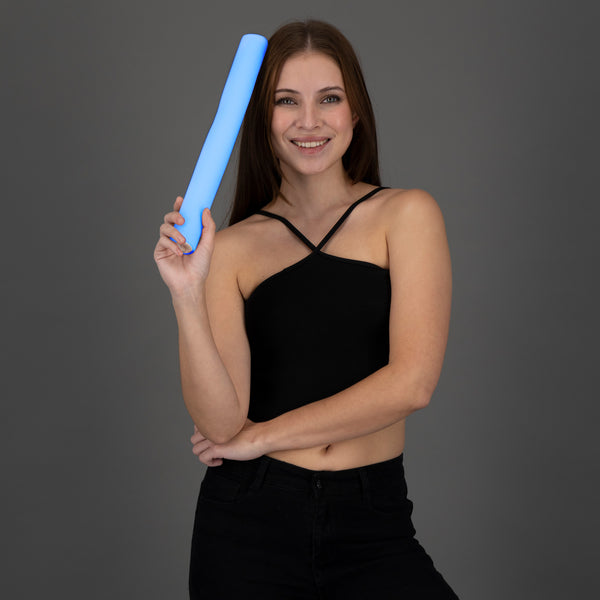 LED Light Up Flashing 18 Inch Blue Foam Stick Baton