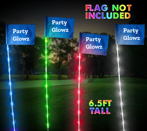 LED Light Up 6.5 ft Night Golf Putting Flag Sticks