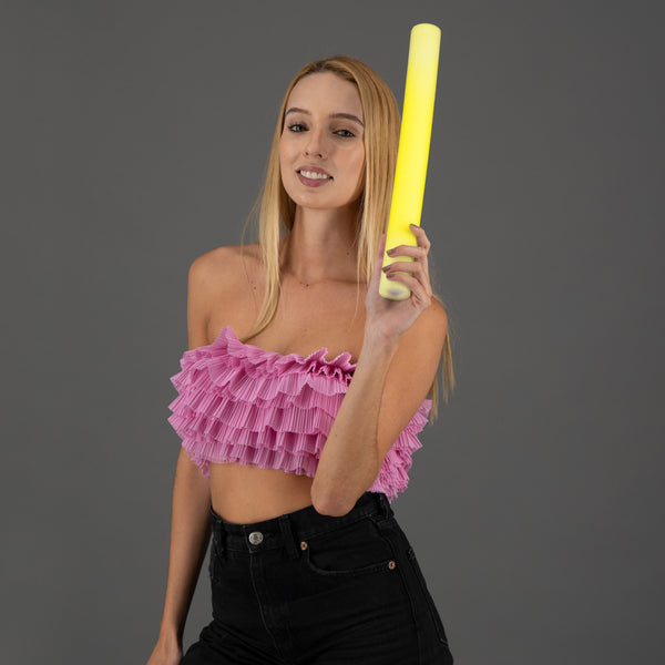 LED Light Up Flashing 16 Inch Yellow Foam Stick Baton