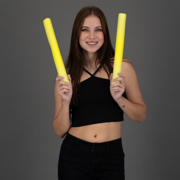 LED Light Up Flashing 18 Inch Yellow Foam Stick Baton