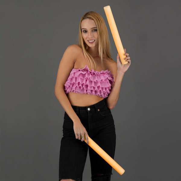 LED Light Up Flashing 16 Inch Orange Foam Stick Baton