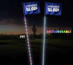 LED Light Up 7 Feet Rechargeable Golf Flag Stick