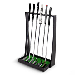 Gosports Premium Wooden Golf Putter Stand - Indoor Display Rack - Holds 6 Clubs - Black