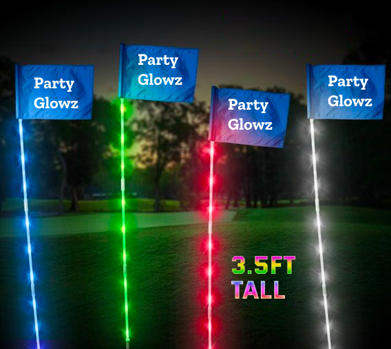 LED Light Up 3 ft Mini Multi-Color Golf Putting Flag Stick