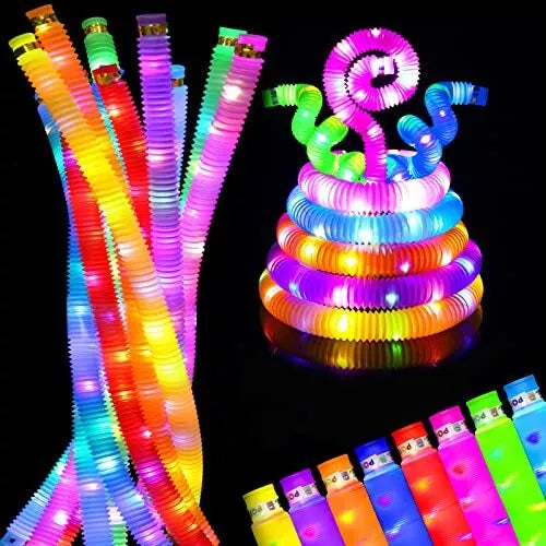 LED Light Up Pop Tubes - 8 Per Pack