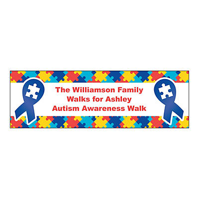 Autism Awareness Ribbon Custom Banner - Medium