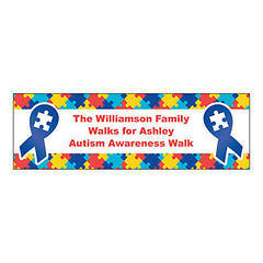 Autism Awareness Ribbon Custom Banner - Small