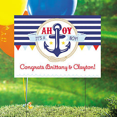 Personalized Nautical Baby Shower Yard Sign