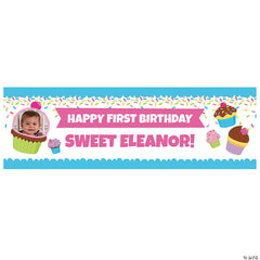 Cupcake Sprinkles Party Photo Custom Banner - Small