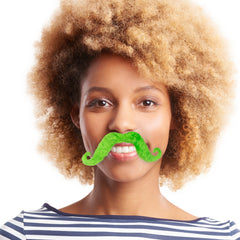 Lime Green Handlebar Mustaches