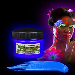 [6 Bottles, 1 oz. each] Body Paint Glow Blacklight Reactive Neon Fluorescent Paint - Safe for Skin - Washable - Non-Toxic - Six Colors Kit