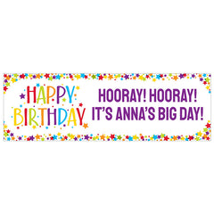 Colors & Confetti Birthday Custom Banner - Small