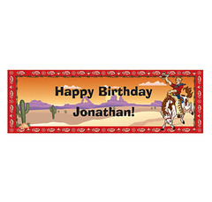 Cowboy Birthday Custom Banner - Medium