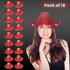 LED Light Up Flashing Sequin Red Cowboy Hat - Pack of 18 Hats