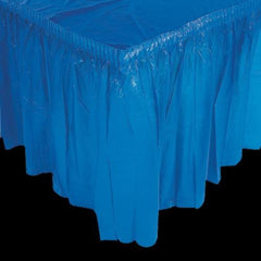 Pleated Blue Table Skirt