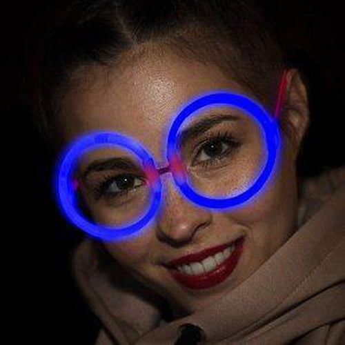 Blue Round Glow Eyeglasses