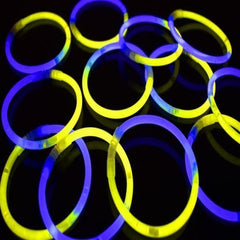 8 Inch Premium Bi Color Blue/Pink Glow Stick Bracelets 