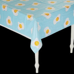 Brunch Party Fried Egg Plastic Tablecloth