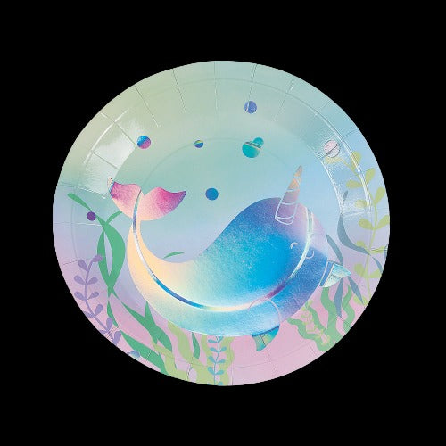 Iridescent Narwhal Party Paper Dinner Plates