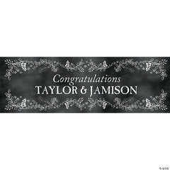 Chalkboard Floral Wedding Custom Banner - Small