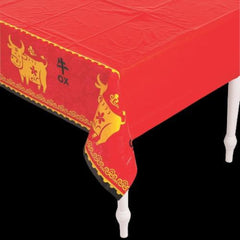 Chinese New Year Ox Plastic Tablecloth