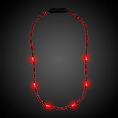 LED Multi-Color Flashing Clear Tube Necklace, Expandable - Bulk Lot of 72 Necklaces