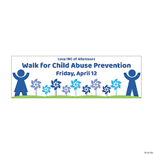 Personalized Medium Child Abuse Prevention Vinyl Banner