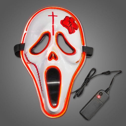 Spooky EL Wire Light Up Scream Mask