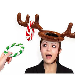 Inflatable Reindeer Hat Ring Toss Game