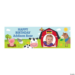 Farm Friends Party Photo Custom Banner - Medium