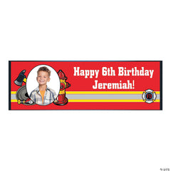 Firefighter Party Photo Custom Banner - Medium