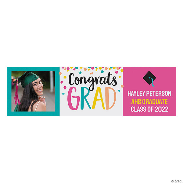 Giant Personalized Congrats Girl Grad Photo Custom Banner