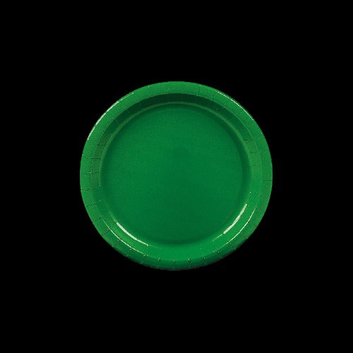 Green Round Paper Dessert Plates