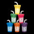 6 Oz Hibiscus Mini Cups with Straws