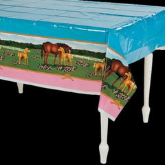 Horse Party Plastic Tablecloth