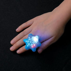 LED Flashing Snowflake Light-Up Rings