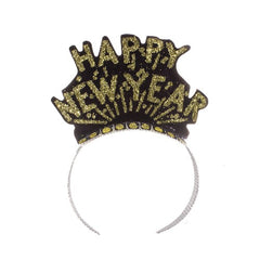 Happy New Year Black & Gold Tiaras