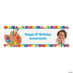 Little Artist Party Photo Custom Banner - Small