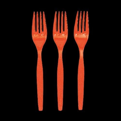 Orange Color Plastic Forks