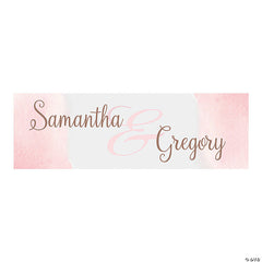 Personalized Copper Blush Ombre Wedding Banner - Small